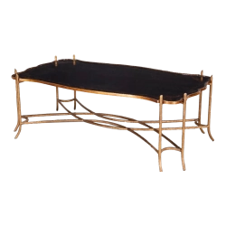 Living Room Furniture Coffee Table - Bronze/Wood - Black