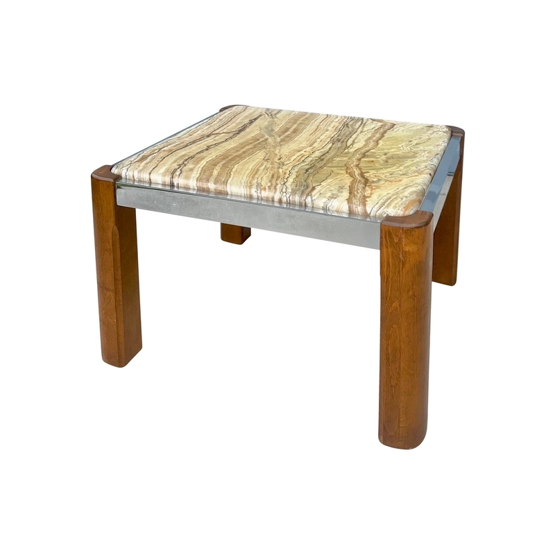 Living Room Furniture Coffee Table - Chrome Finish/Onyx/Wood - Saffron Living Room Furniture Coffee Table - Chrome Finish/Onyx/Wood - Saffron