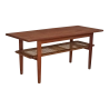 Living Room Furniture Coffee Table - Teak/Rattan - Brown