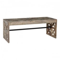 Living Room Furniture Coffee Table - Wood/Glass - Brown