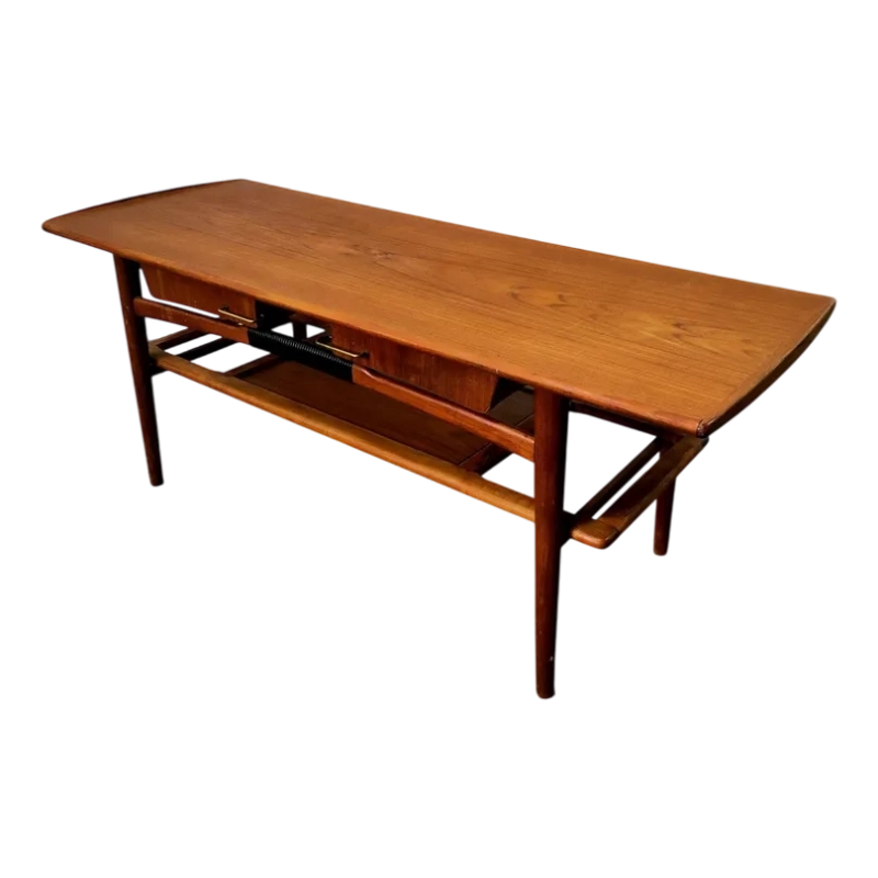 Living Room Furniture Coffee Table - Teak - Brown Living Room Furniture Coffee Table - Teak - Brown