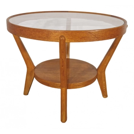 Living Room Furniture Coffee Table - Wood/Glass - Brown