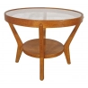 Living Room Furniture Coffee Table - Wood/Glass - Brown