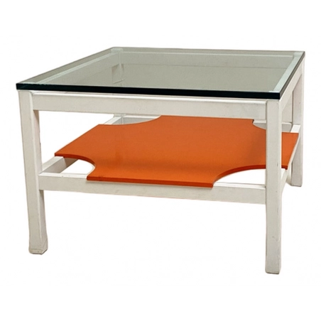 Living Room Furniture Coffee Table - Wood/Glass - Orange