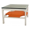 Living Room Furniture Coffee Table - Wood/Glass - Orange