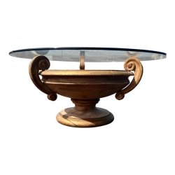 Living Room Furniture Coffee Table - Wood/Glass - Gold