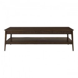 Living Room Furniture Coffee Table - Bronze/Wood - Brown