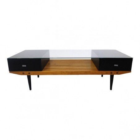 Living Room Furniture Coffee Table - Maple/Glass - Coffee