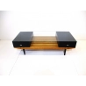 Mulyoharjo Mid Century Slat Wood / Glass Coffee Table in the Style of George Nelson Furniture Supplier