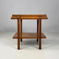 Mulyoharjo Mid-Century Modern Italian Double Shelf Coffee Table in Buxus and Wood, 1930s Furniture Supplier