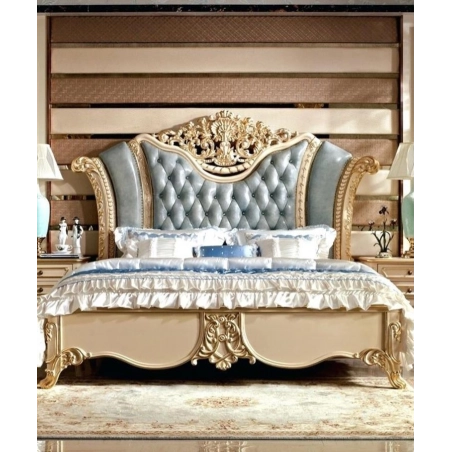 Rococo carved classic bed from Jepara Furniture White-Labeled