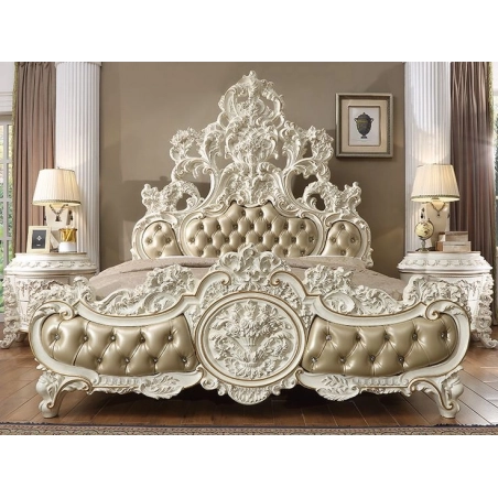 Rococo carved classic bed from Jepara Furniture Produce