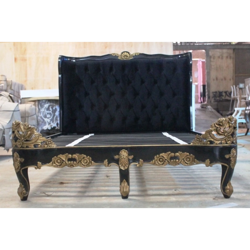 Luxury Rococo style classic bed Furniture White-Labeled Luxury Rococo style classic bed Furniture White-Labeled