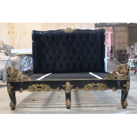 Luxury Rococo style classic bed Furniture White-Labeled