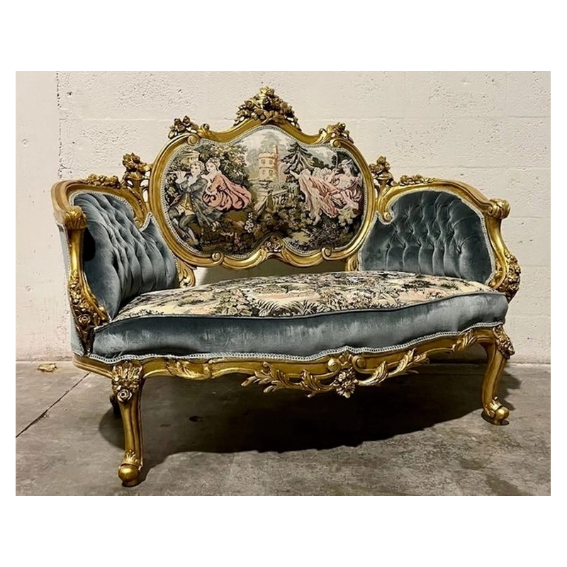 Carved Painted Sofa Furniture White-Labeled Carved Painted Sofa Furniture White-Labeled