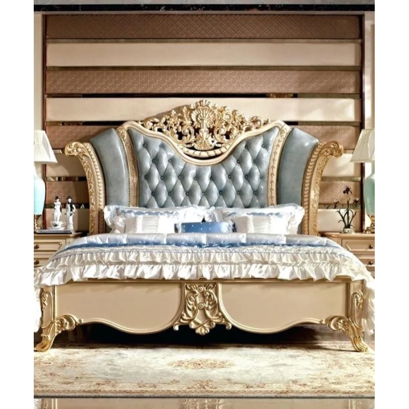Luxury Rococo style classic bed Furniture Indonesia Luxury Rococo style classic bed Furniture Indonesia