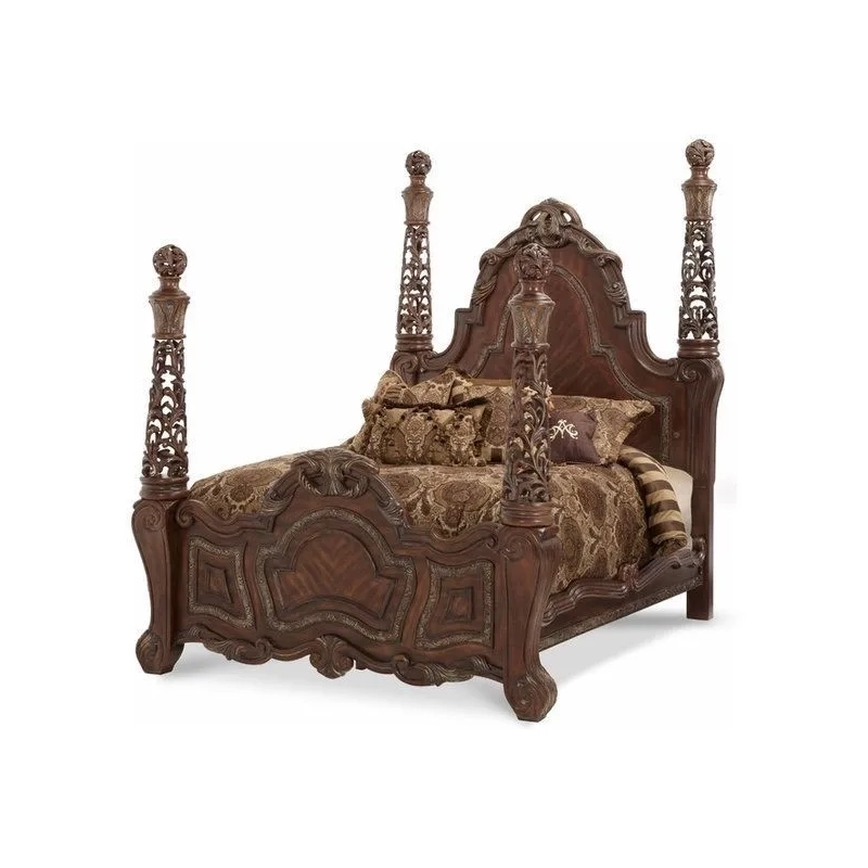 Luxury Rococo style classic bed Furniture White-Labeled Luxury Rococo style classic bed Furniture White-Labeled