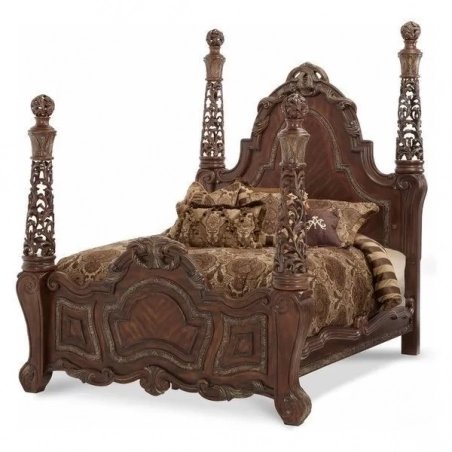 Luxury Rococo style classic bed Furniture White-Labeled