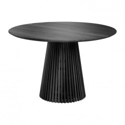 Modern Round Dining Table - Black Wood