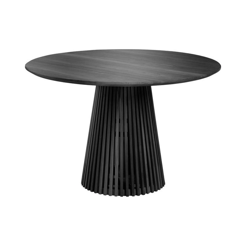 Modern Round Dining Table - Black Wood Modern Round Dining Table - Black Wood