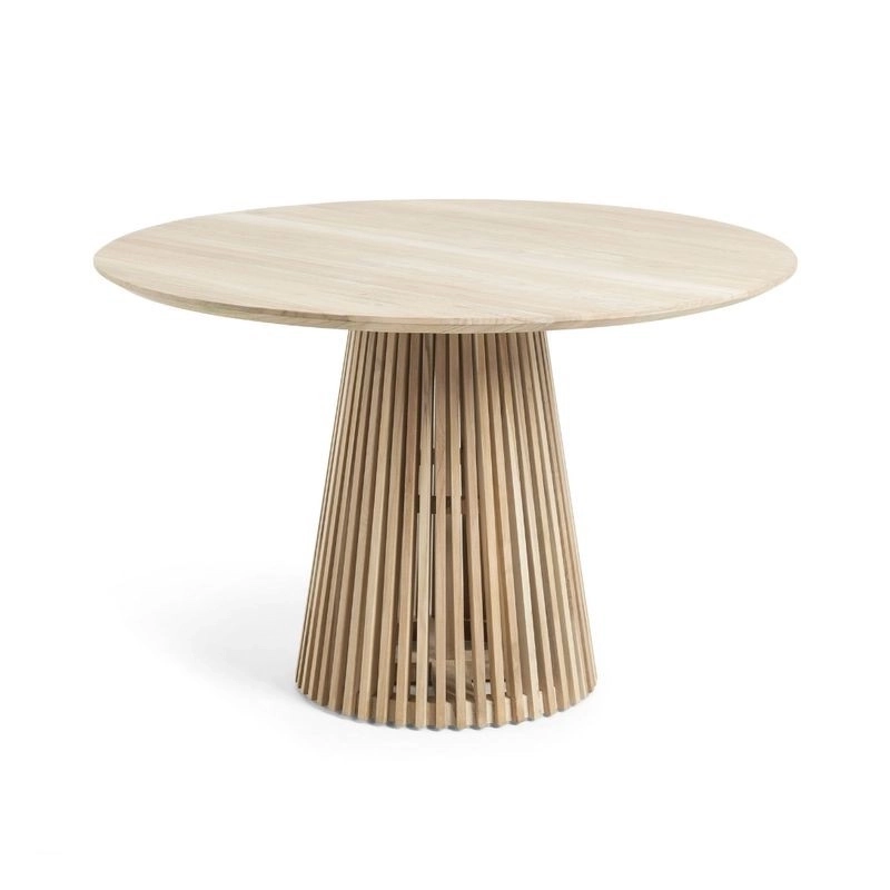 Mid-Century Modern Walnut Wood Round Dining Table Mid-Century Modern Walnut Wood Round Dining Table