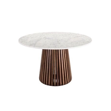 Mid-Century Modern Round Wood Dining Table