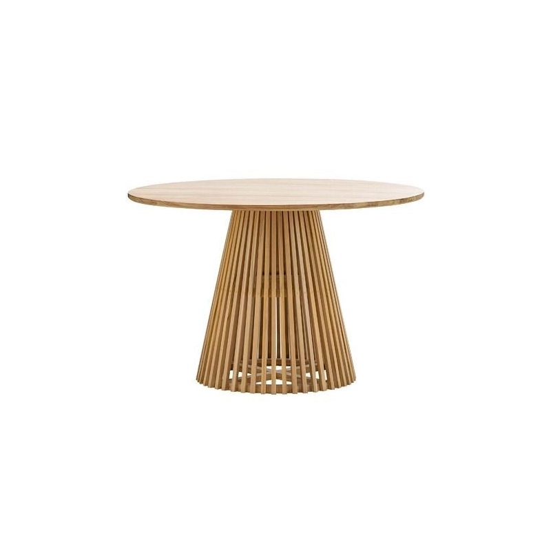 Mulyoharjo Black Wood Slat Dining Table Mid-Century Modern Style Mulyoharjo Black Wood Slat Dining Table Mid-Century Modern Style