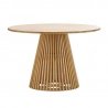 Mulyoharjo Black Wood Slat Dining Table Mid-Century Modern Style