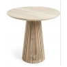 Mulyoharjo Modernist Round Dining Table, Textured Black Wood