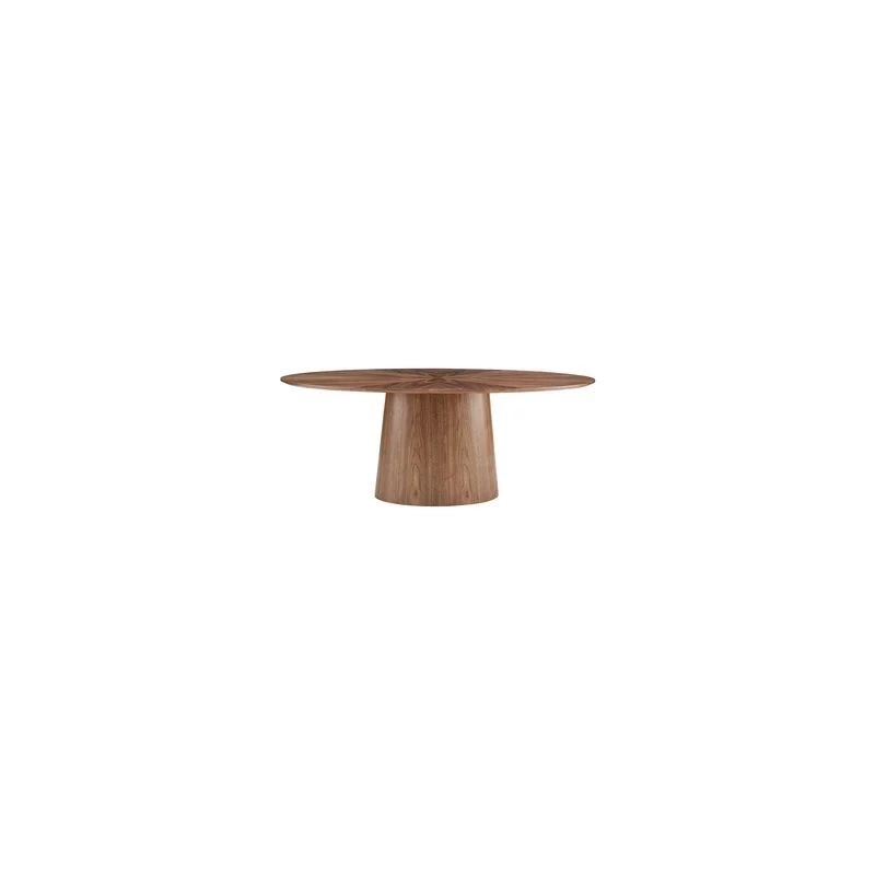 Mulyoharjo Mid-Century Modern Round Dining Table with Terrazzo Top and Wood Base