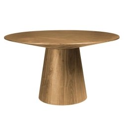 Mulyoharjo Modern Organic Dining Table, Solid Wood Brown