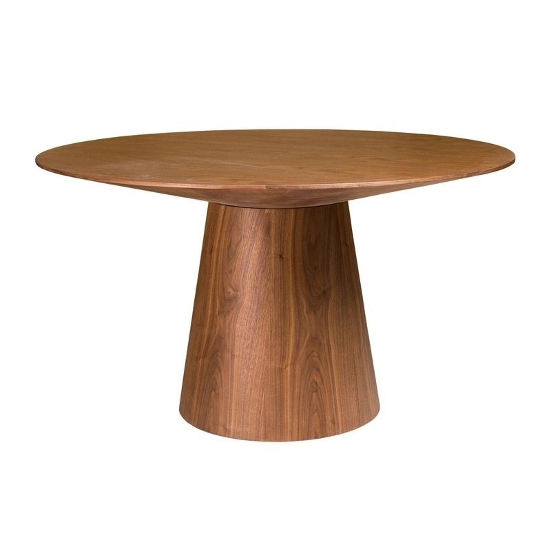 Mulyoharjo Modern Round Dining Table Black Wood Contemporary Design