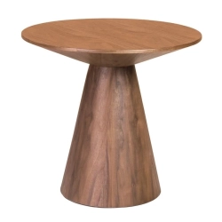 Mulyoharjo Modern Round Dining Table, Solid Wood, Natural Finish