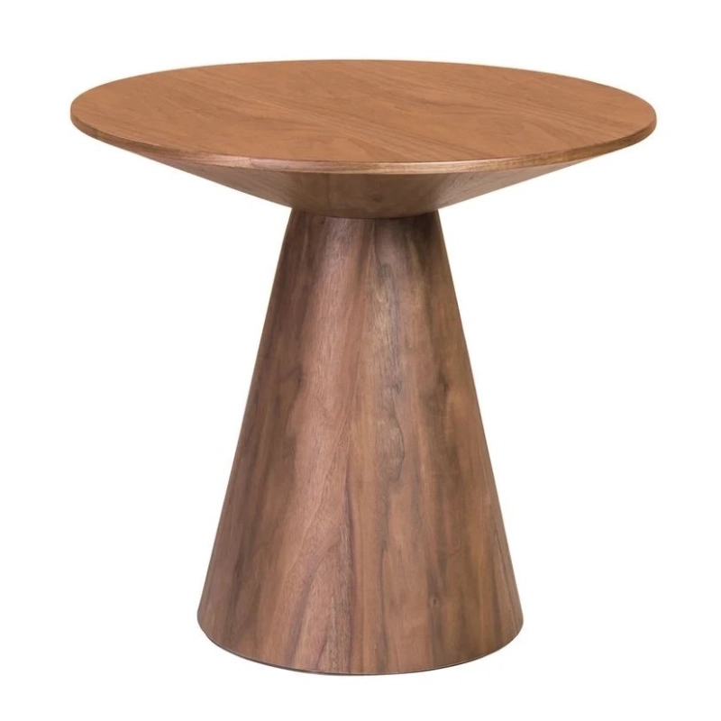 Mulyoharjo Modern Round Dining Table, Solid Wood, Natural Finish