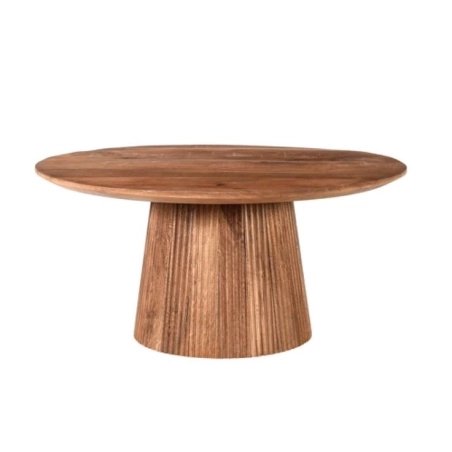 Mulyoharjo Mid-Century Modern Round Dining Table in Black Wood Finish
