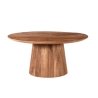 Mulyoharjo Mid-Century Modern Round Dining Table in Black Wood Finish