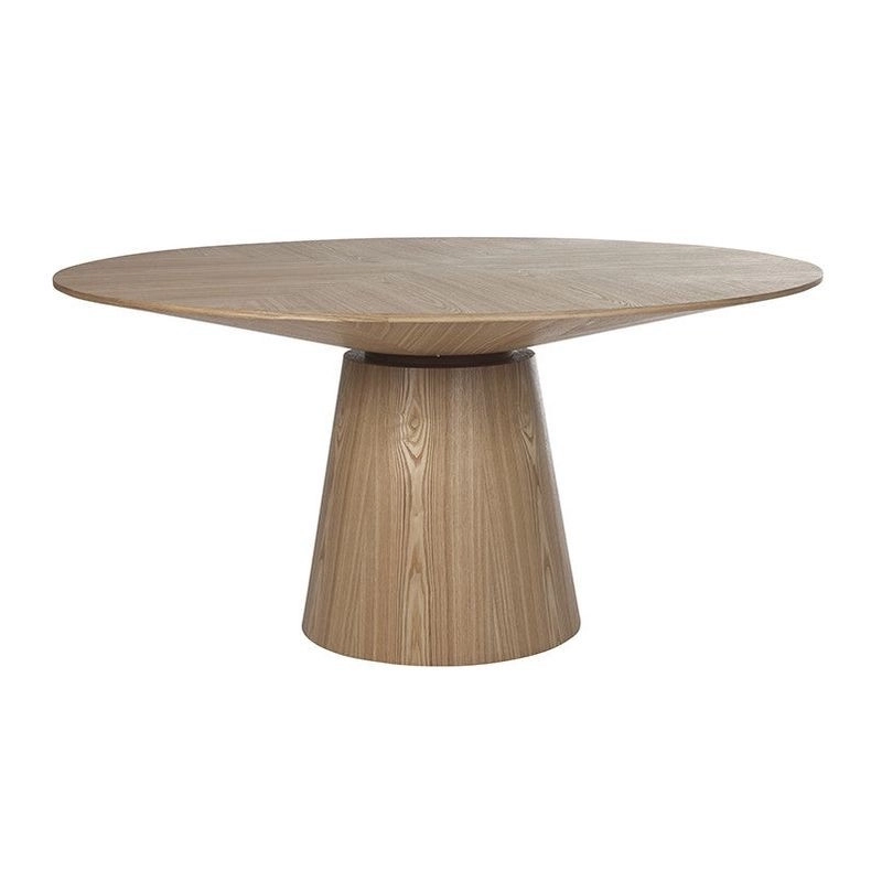 Mulyoharjo Modernist Black Round Dining Table, Wood Construction Mulyoharjo Modernist Black Round Dining Table, Wood Construction