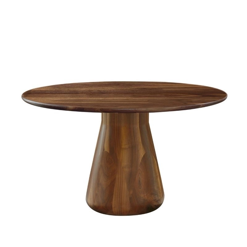 Mid-Century Modern oval dining table in brown wood Mid-Century Modern oval dining table in brown wood