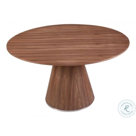 Mulyoharjo Modern Oval Dining Table, dark brown wood finish