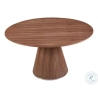 Mulyoharjo Modern Oval Dining Table, dark brown wood finish