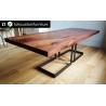 Rustic Live Edge Dining Table with Industrial Legs - Mulyoharjo