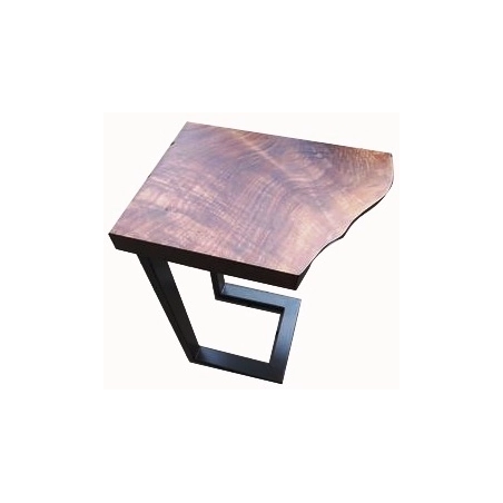 Mulyoharjo Modern Industrial Dining Table, solid wood top with metal legs