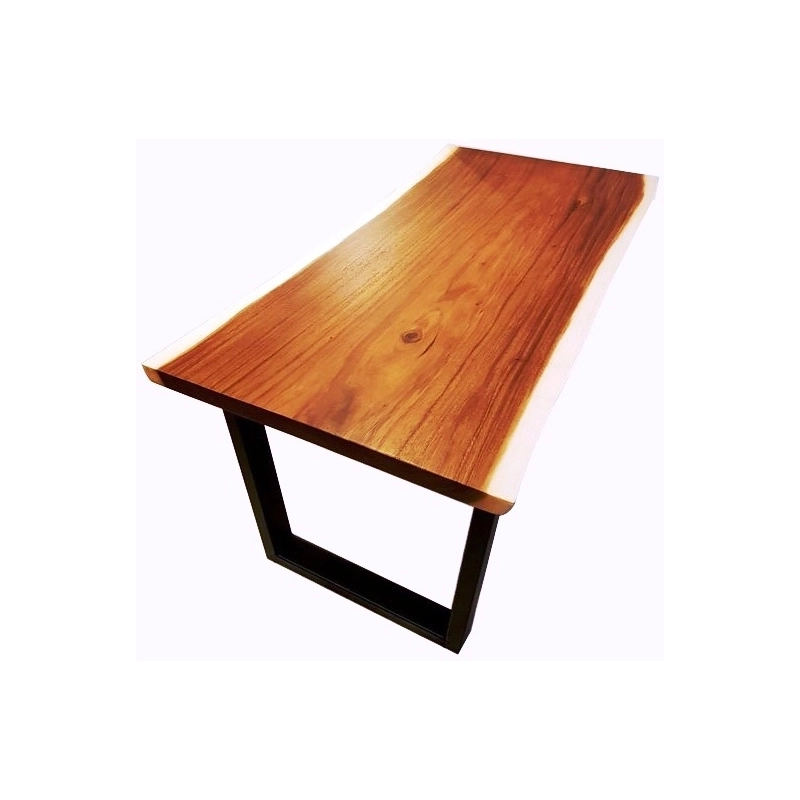 Mulyoharjo Live Edge Dining Table, Natural Wood Modern Style