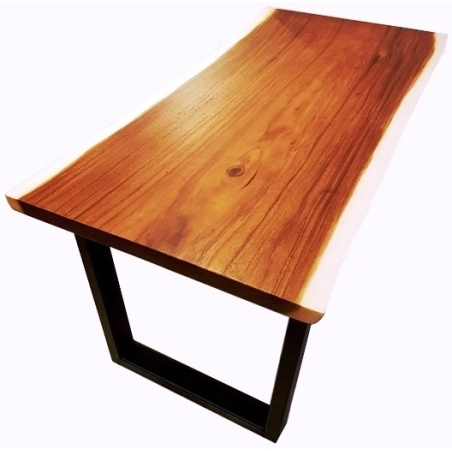 Mulyoharjo Live Edge Dining Table, Natural Wood Modern Style