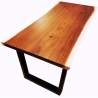 Mulyoharjo Live Edge Dining Table, Natural Wood Modern Style
