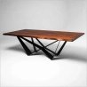 Rustic Live Edge Wood Dining Table with Black Metal Legs