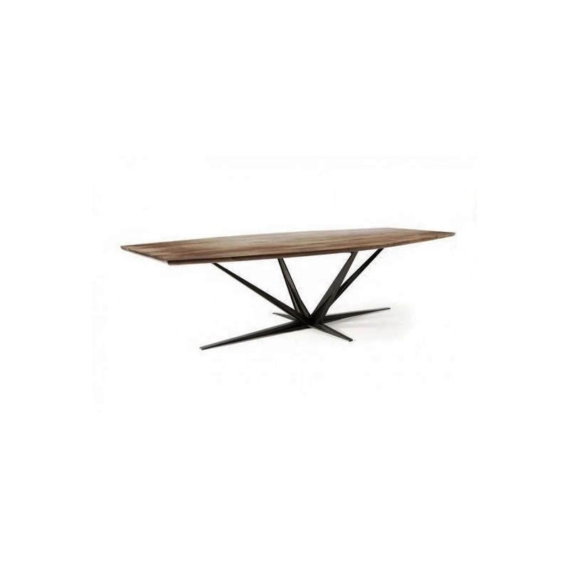 Mulyoharjo Live Edge Dining Table Rustic Wood Black Metal Legs Natural Finish Mulyoharjo Live Edge Dining Table Rustic Wood Black Metal Legs Natural Finish
