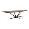 Mulyoharjo Live Edge Dining Table Rustic Wood Black Metal Legs Natural Finish