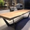 Mulyoharjo Modern Dining Table Wood Black Frame