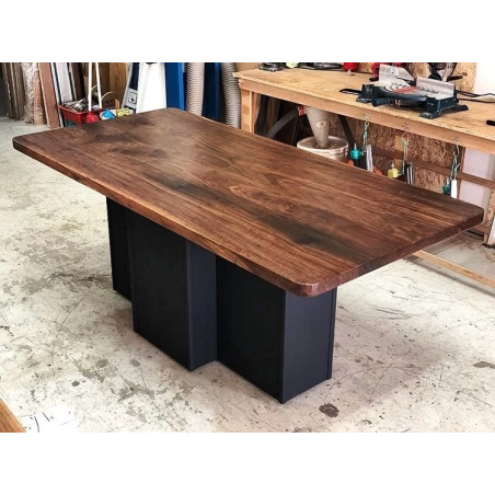 Mulyoharjo Live Edge Wood and Resin Dining Table